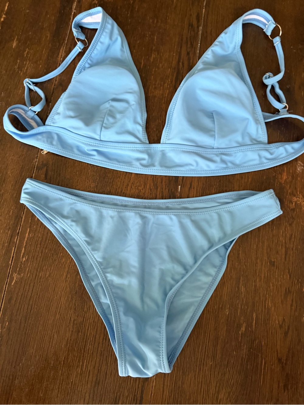 Source Unknown Light Blue Triangle Bikini Set